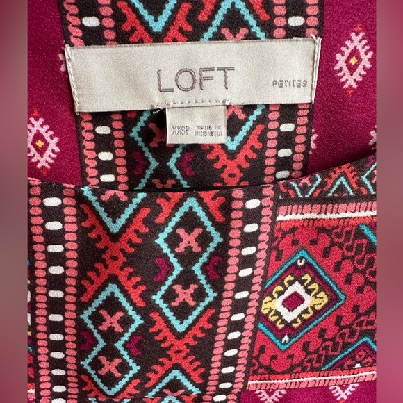 LOFT XXSP Diamond Mosaic 3/4 Sleeve Dress - Picture 8 of 10